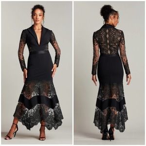 Tadashi Shoji Black Lace Midi Dress